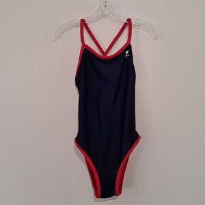 TYR Women's Swimsuit Size Large? Blue and red reversible one piece